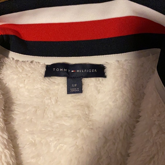 Off White Tommy Hilfiger Size Small Sherpa Half Zip - Picture 4 of 5